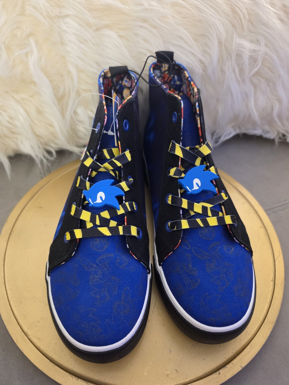 Blue Galaxy High-Top Sneakers with Character Sonic Accent Fits Woman's 7.5 / 8 - Picture 3 of 10